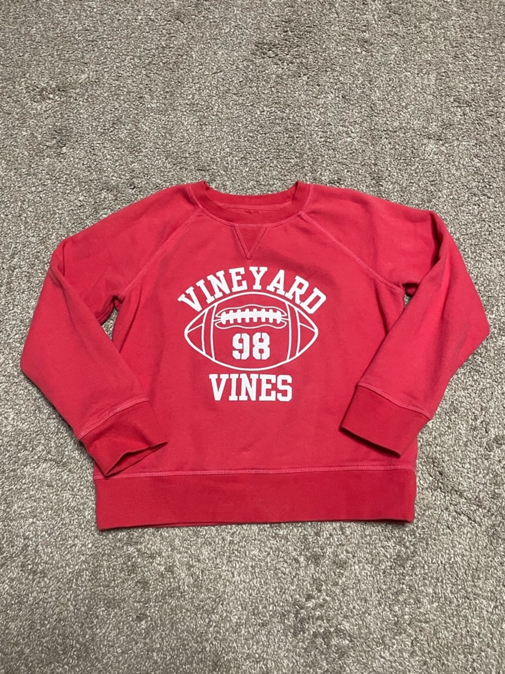 Vineyard Vines Football Crewneck Sweatshirt Boy’s Size Small 8/10